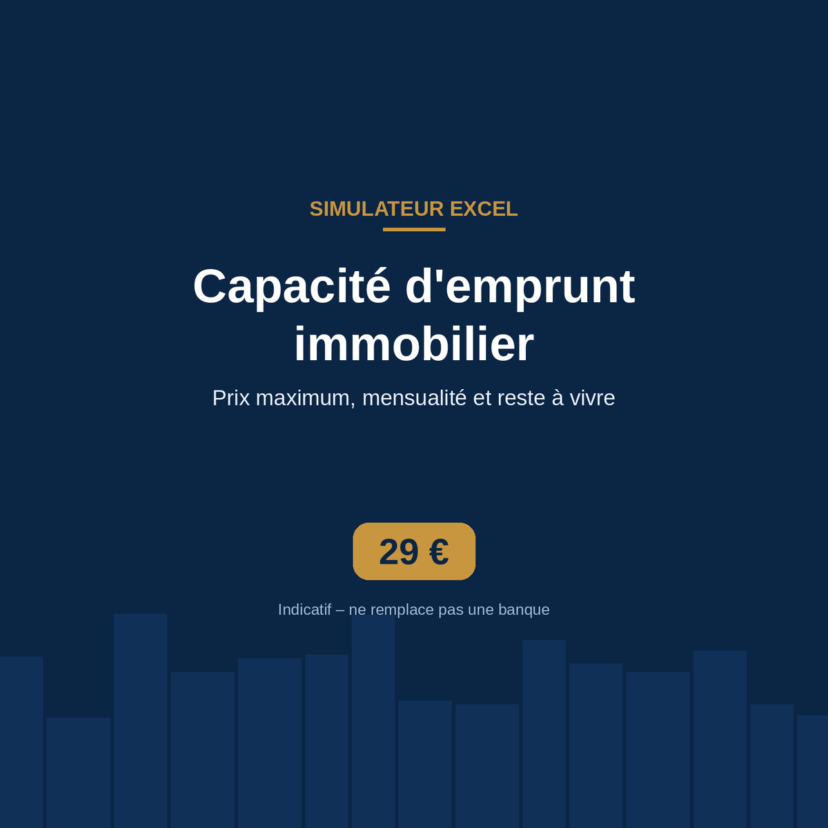 Simulateur de capacité d'emprunt immobilier – Excel